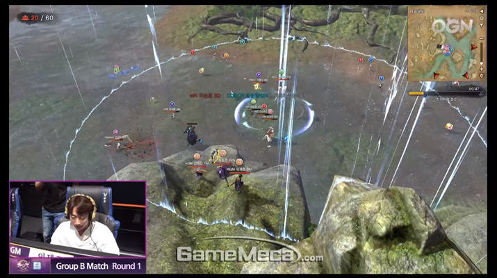▲ 천라지망을 통해 한정된 공간에서 교전을 펼치게 되기 때문에 개인기량은 더욱 중요하다 (사진출처: 블소 토너먼트 2019 방송 갈무리)