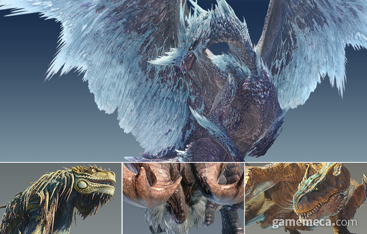 ▲ '몬스터 헌터 월드' 아이스본 테스트에 등장하는 몬스터 4종 (사진출처: 게임 공식 홈페이지)