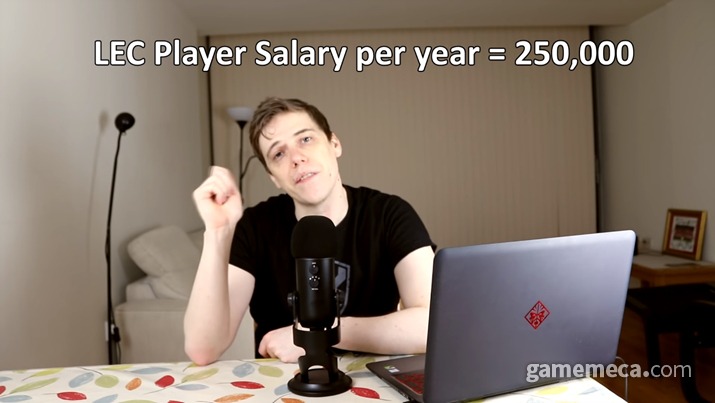 ▲ 리처드 웰스는 본인 유튜브 채널을 통해 LEC 선수들의 평균 연봉을 공개했다 (사진출처: 리처드 웰스 유튜브 영상 갈무리)