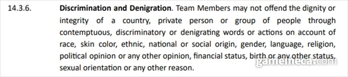 ▲ '리그 오브 레전드' 미국 LCS(위), 한국 LCK(아래) 규정. 정치적 중립 의무 조항은 없다 (자료출처: 각 리그 대회 규정집)