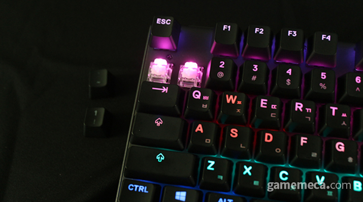 ▲ 키감도를 조절할 수 있는 '옴니포인트' 스위치 (사진: 게임메카 촬영)