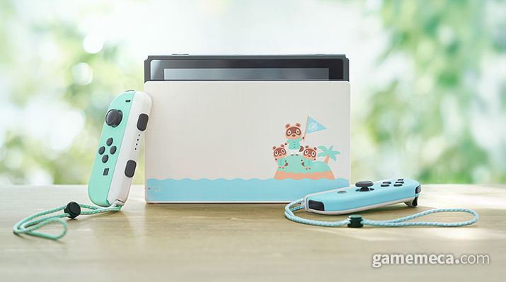 ▲ 동물의 숲 디자인이 새겨진 닌텐도 스위치 본체 (사진출처: 한국닌텐도 공식 웹페이지)