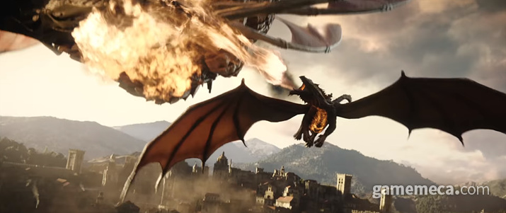 ▲ 노틸로이드 스팰잼머 함선을 공격하는 기스양키 레드 드래곤 기수 (사진출처: 발더스 게이트 3 오프닝 시네마틱 영상 갈무리)