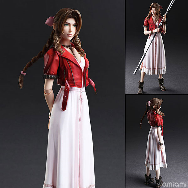 ▲ 스퀘어에닉스 플레이아츠카이. FF7 리메이크의 에어리스를 기반으로 한다. 오리지널과 크라이시스 코어의 원피스를 적절히 합친 디자인으로, 2020년 11월 발매 예정이다 (사진출처: 아미아미 홈페이지)
