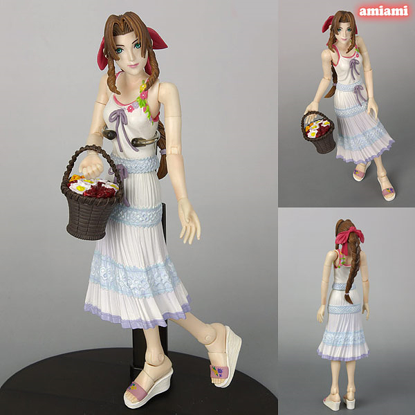 ▲ 스퀘어에닉스 플레이아츠. 크라이시스 코어 FF7의 에어리스 모습을 담았다. 하얀 원피스에 꽃바구니가 마치 소풍 가는 분위기 (사진출처: 아미아미 홈페이지)