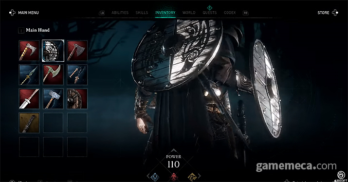 ▲ 양손방패도 가능하다 (사진출처: 어쌔신 크리드: 발할라 플레이 영상 갈무리)