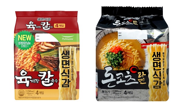 풀무원 생면식감 육개장칼국수와 돈코츠라멘. [사진 제공=풀무원]