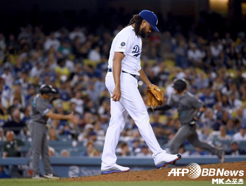 다저스 마무리 잰슨은 시즌 다섯 번째 블론세이브를 기록했다. 사진(美 로스앤젤레스)=ⓒAFPBBNews = News1
