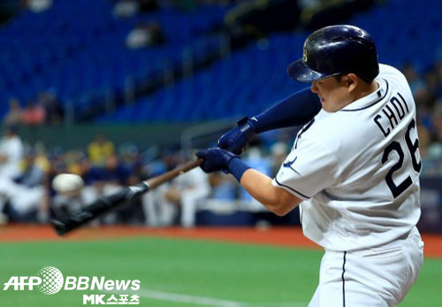 최지만이 21일(한국시간) 시애틀을 상대했다. 사진(美 세인트 피터스버그)=ⓒAFPBBNews = News1