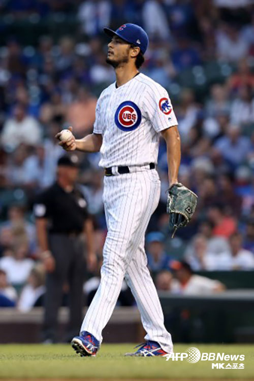 다르빗슈 유가 2019 내셔널리그 시즌 피홈런 1위에 올랐다. MLB 데뷔 후 가장 많은 홈런을 맞고 있다. 사진(미국 시카고)=ⓒAFPBBNews=News1