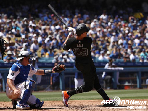 저지는 4회 솔로 홈런을 때렸다. 사진(美 로스앤젤레스)=ⓒAFPBBNews = News1