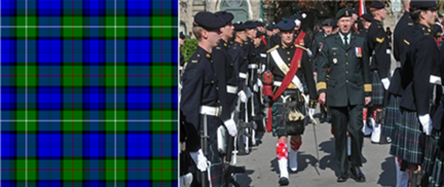 척탄병대의 타르탄. 맥켄지(Mackenzie) 부족의 타르탄을 쓰고 있다. /출처= ⓒhttp://www.tartansauthority.com