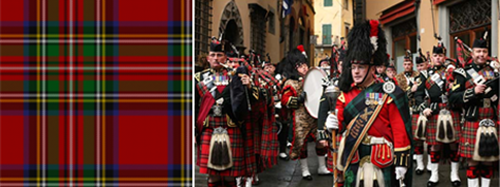 국경수비대의 타르탄. 스튜어트 왕가(Royal Stewart)의 타르탄을 쓰고 있다. /출처= ⓒwww.barganews.com