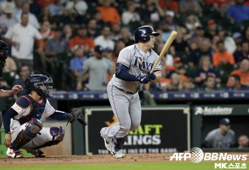 최지만은 휴스턴 원정 마지막 경기에서 맹활약했다. 사진(美 휴스턴)=ⓒAFPBBNews = News1