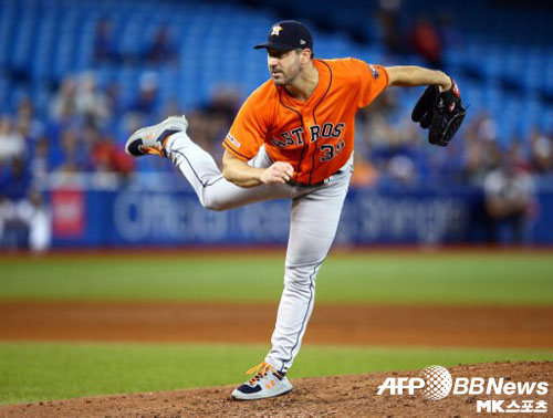 저스틴 벌랜더가 대기록을 달성했다. 사진(캐나다 토론토)=ⓒAFPBBNews = News1
