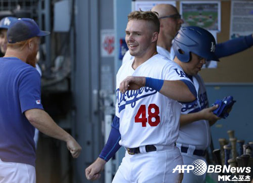 럭스는 이날 데뷔전에서 2안타 3득점을 기록했다. 사진(美 로스앤젤레스)=ⓒAFPBBNews = News1