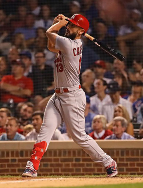 교체 투입된 세인트루이스 3루수 맷 카펜터가 4-4 동점이던 연장 10회초 돌아온 시카고 컵스 마무리 킴브렐을 상대로 역전 솔로홈런을 쳤다. 세인트루이스는 카펜터의 결승홈런으로 시카고 컵스에 5-4로 이겼다. 사진(미국 시카고)=ⓒAFPBBNews = News1