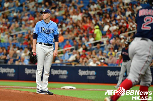 탬파베이 선발 야브로우는 날카롭지 못했다. 사진(美 세인트 피터스버그)=ⓒAFPBBNews = News1