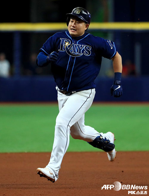 최지만은 스리런 홈런으로 역전승에 기여했다. 사진=ⓒAFPBBNews = News1