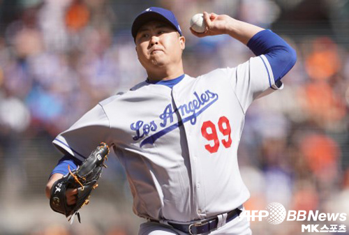 LA다저스가 디비전시리즈 로스터를 발표했다. 류현진의 이름도 포함됐다. 사진=ⓒAFPBBNews = News1