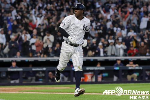 그레고리우스는 3회 만루홈런을 때렸다. 사진(美 뉴욕)=ⓒAFPBBNews = News1