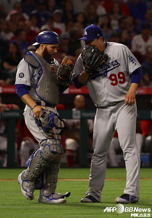 류현진과 마틴이 호흡을 맞춘다. 사진=ⓒAFPBBNews = News1