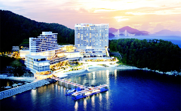 아름다운 전경을 보유한 거제 벨버디어 리조트.