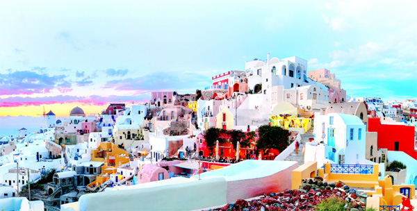 그림 같은 낭만이 있는 산토리니.