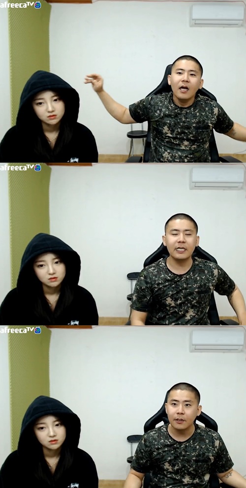 BJ 철구가 아프리카TV 방송에 복귀한 가운데, 아내 외질혜가 함께 했다. 사진=방송캡처