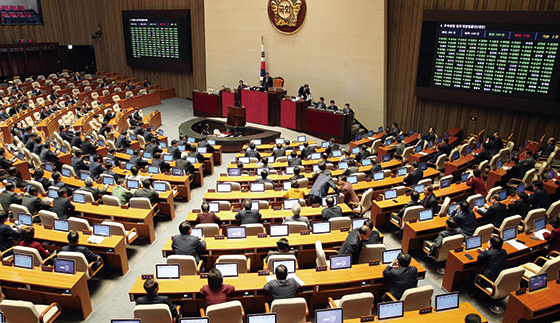 국회 본회의 표결 현장