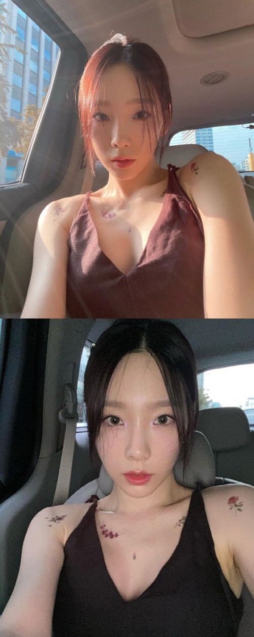 소녀시대 멤버 태연이 아찔한 셀카를 공개했다. 사진=태연 SNS