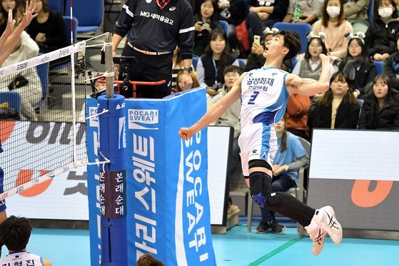 박철우가 프로배구 사상 첫 5000득점을 달성했다. [사진 한국배구연맹]