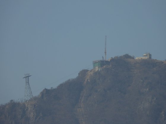 백암산 케이블카 공사 현장. 강찬수 기자