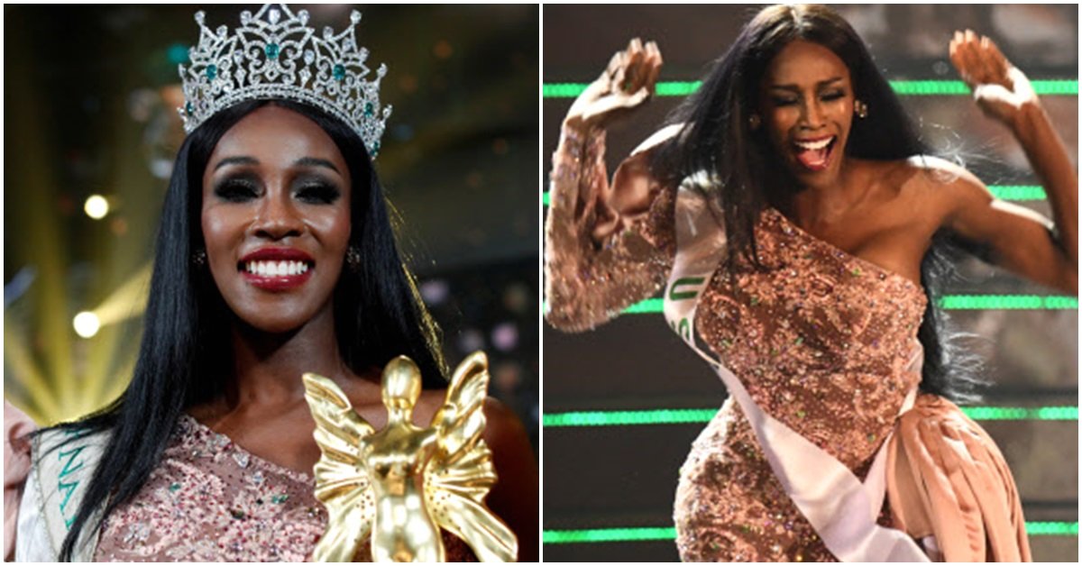 8일(현지시간) 태국 파타야에서 열린 ‘2019 미스 인터내셔널 퀸’에서 미국 출신의 자젤 바비 로열(31)이 우승을 차지했다. 오른쪽인 바비 로열이 우승자로 자신의 이름이 호명되자 기뻐하는 모습. [AFP=연합뉴스]