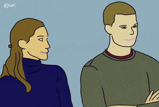 엄마 홀리와 벤이 함께 있는 한 장면을 그려봤다. 여러 작품에서 연기력을 인정받은 루카스 헤지스는 이번 영화에서도 감정소모가 큰 역할을 잘 소화함과 동시에 엄마 줄리아 로버츠와의 케미도 보여줬다. [그림 현예슬]