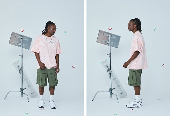 연한 파스텔톤의 어텐션로우 타이다이 티셔츠. [사진 무신사]