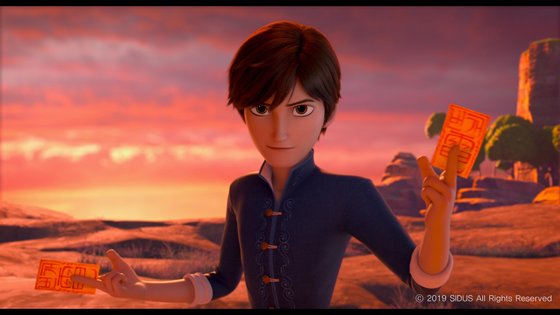 한국인으로 설정된 멀린 왕자. 한글로 '번개'라 적힌 부적을 사용한다. 한국말 더빙판과 영어로 녹음한 자막판 모두 한국어 크레딧을 집어넣은 건 황수진 프로듀서의 제안이었다고. [사진 NEW]