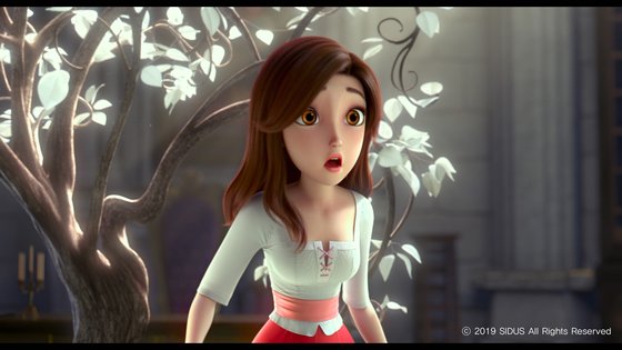 글로벌 시장을 겨냥한 토종 애니메이션 '레드슈즈' 한 장면. 마녀인 새엄마의 마법 구두를 신은 스노우 공주는 뜻밖의 모습으로 변신하게 된다. [사진 NEW]