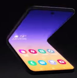 삼성전자의 클램셸 타입의 폴더블 폰 이미지