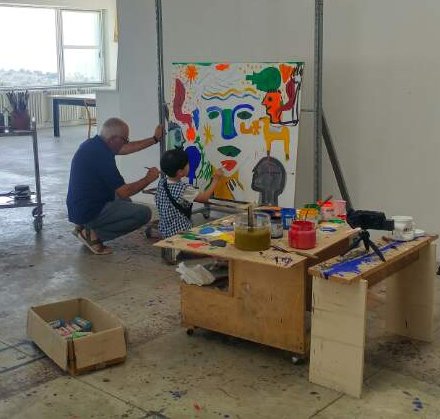 지난 2017년 밈모 팔라디노의 작업실에서 콜라보레이션 작업. [사진 김민주]