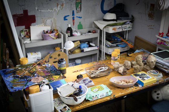 하민이의 작업실 모습. 장진영 기자