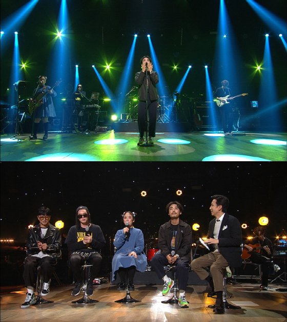 ‘유희열의 스케치북’에 출연한 아도이. ’처음엔 제작진이 영어 노래 부르는 밴드는 없다며 걱정했는데 벌써 4번이나 나갔다“며 ’선입견을 하나씩 깨나가고 싶다“고 말했다. [사진 KBS]