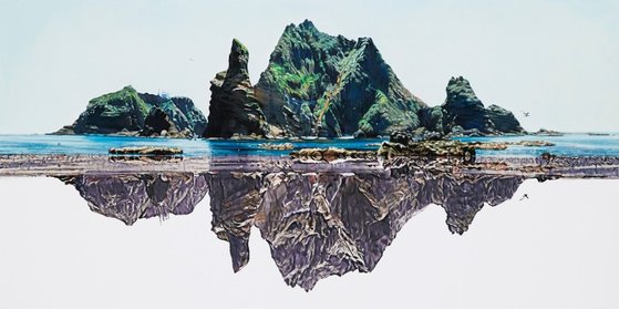 두민 작가와 AI 이메진이 독도를 모티브로 협업해 만든 작품 'Commune with...' [두민 제공]