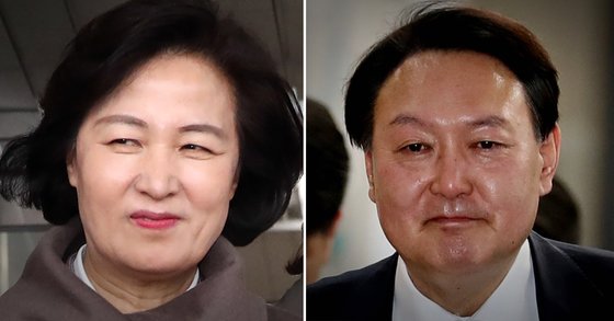 추미애 법무부 장관(왼쪽)과 윤석열 검찰총장. [연합뉴스·뉴스1]