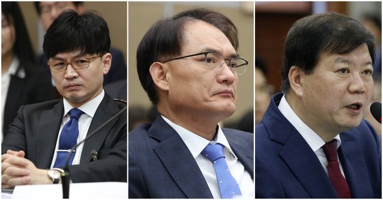 8일 인사로 좌천성 인사발령이 난 한동훈 대검 반부패부장, 박찬호 대검 공공수사부 부장, 배성범 서울중앙지검장. [뉴스1]