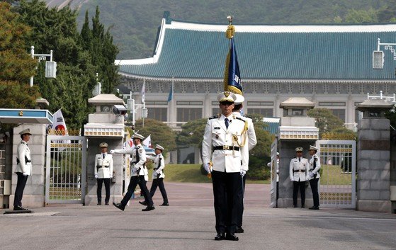 청와대 근무교대식. [청와대사진기자단]