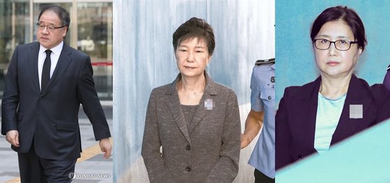 안종범 전 청와대 경제수석, 박근혜 전 대통령, 최순실씨 [중앙포토·연합뉴스]