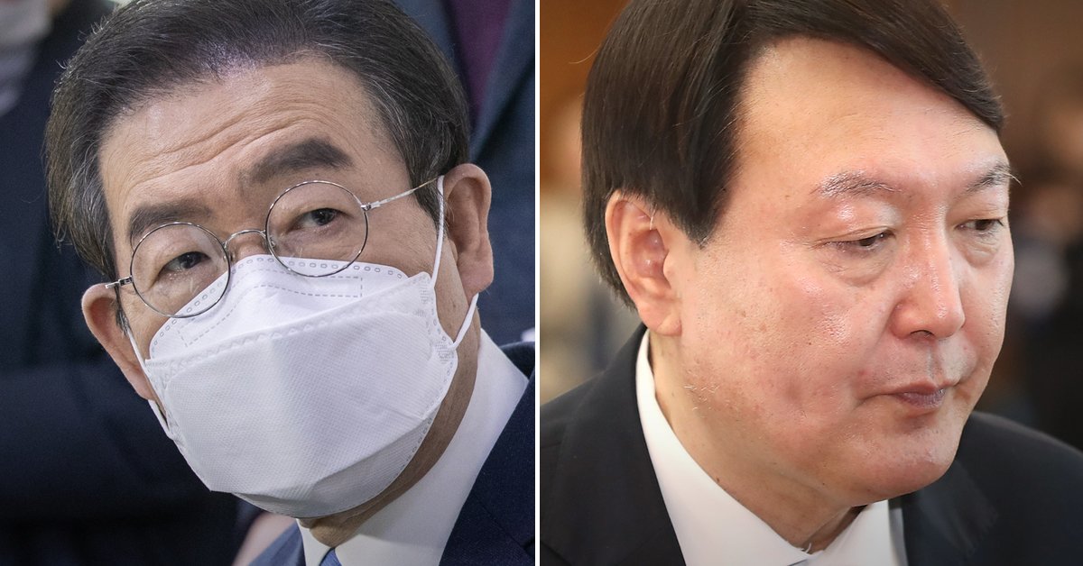 박원순 서울시장(왼쪽)과 윤석열 검찰총장. 연합뉴스·뉴스1