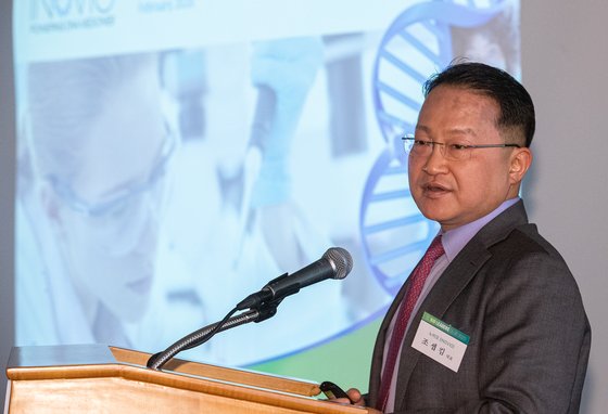 조셉 킴 이노비오 대표가 지난 2월 서울에서 강연 중이다. 뉴스1