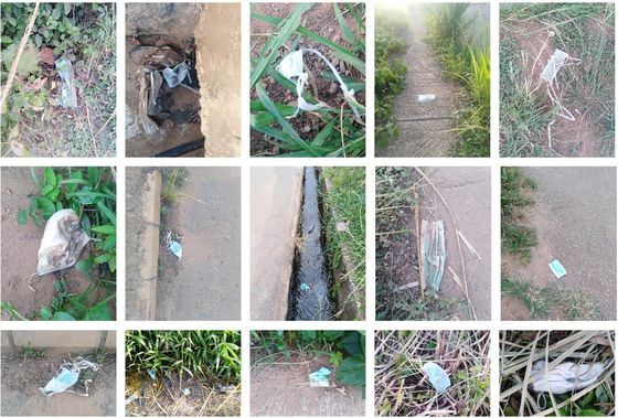 아프리카 나이지리아에서 확인된 마스크 오염 사례 (논문에 게재된 사진)